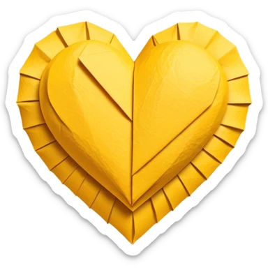 Heart made of yellow paper  sticker