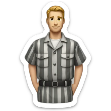 1950s prisoner uniform sticker