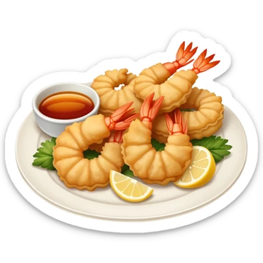 Plate of tempura shrimp  sticker