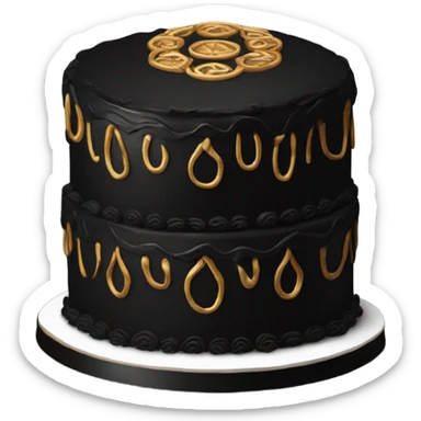 Extravagant circle all black cake sticker