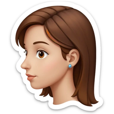 Girl with big Nose, side view sticker