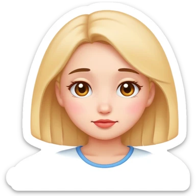 shy girl with slightly blushing cheeks emoji style sticker