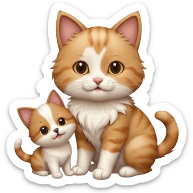 Cute cat playing with puppy sticker