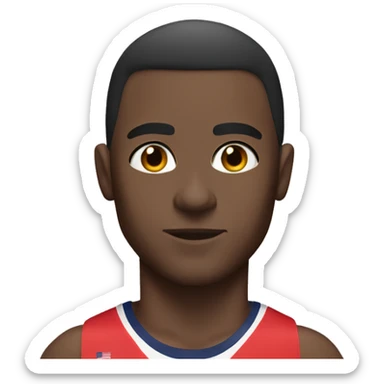 Track and field 400 meters male with darkbrown hair wearing USA track outfit sticker