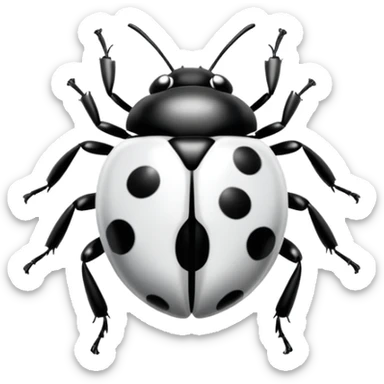 black and white ladybug sticker