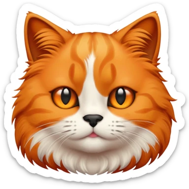 An emoji of an orange cat with a black birthmark by her right nose sticker