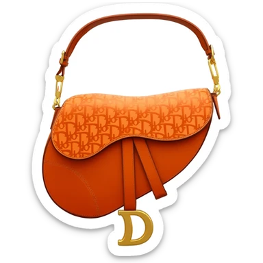 orange dior printed saddle bag sticker