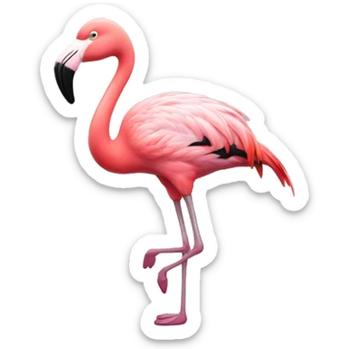 A flamingo with dancing shoes sticker