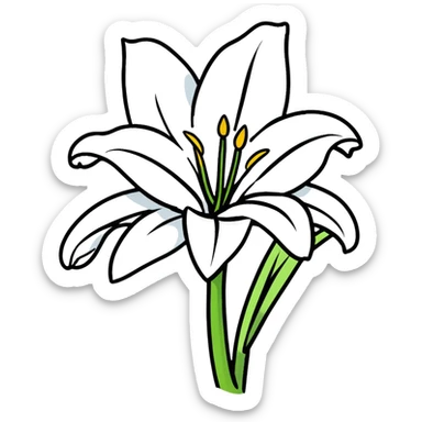 pure white lily flower in bloom sticker