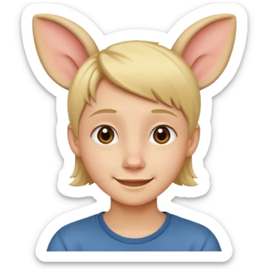 short blond haired teenager with big ears sticker