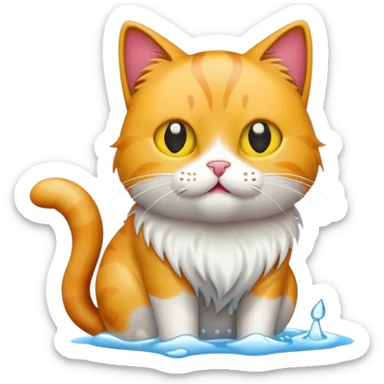 Cat peeing sticker