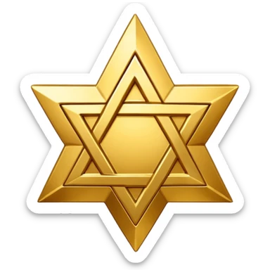 Gold Star of David sticker