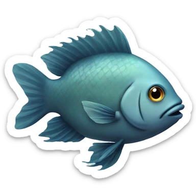fish with hair  sticker