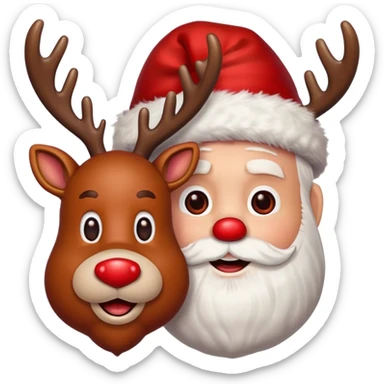 Rudolph and Santa sticker