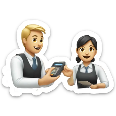 Cashier scanning groceries fastest sticker