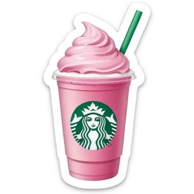 Quiero q sea un vaso de Starbucks rosa con un sorbete sticker