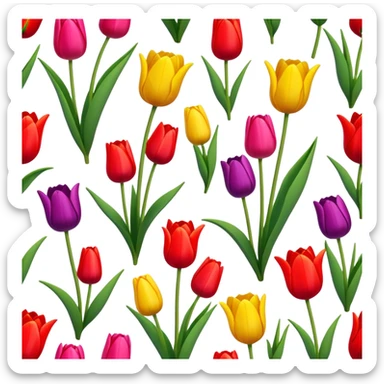 Different colored tulips sticker