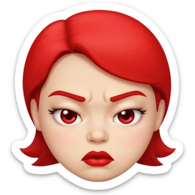 Angry pouty face with puffed up cheeks sticker