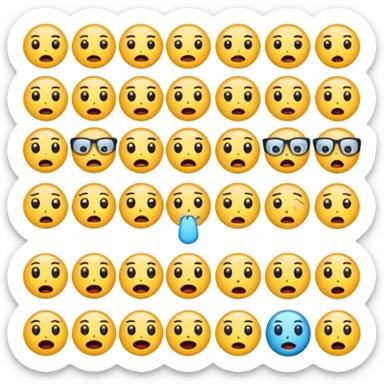 Faça 6 emojis com várias expressões como se estivesse explicando algo  sticker