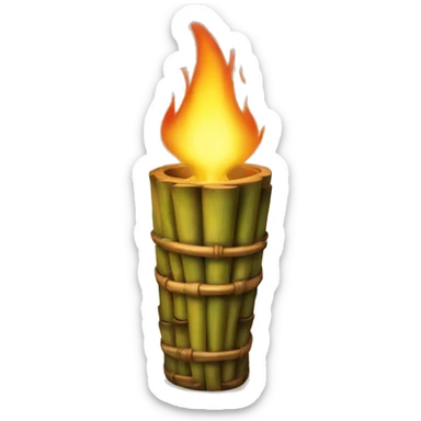A bamboo tiki torch sticker