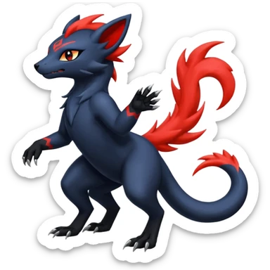 Zorua-Absol-Salandit-fusion (full body) sticker