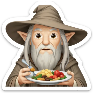 Gandalf eating hutspot sticker