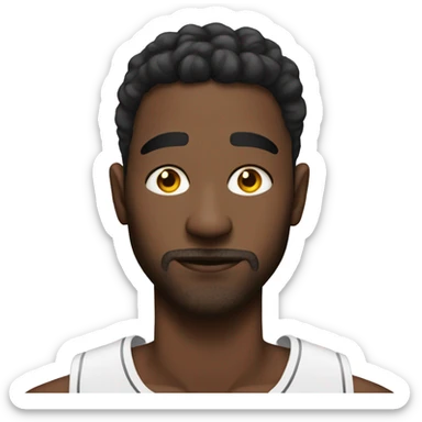 man with hoops and smudged makeup sticker