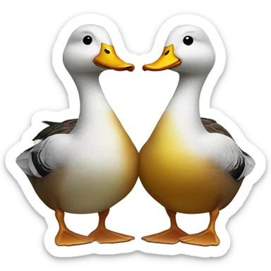 Two ducks kissi sticker