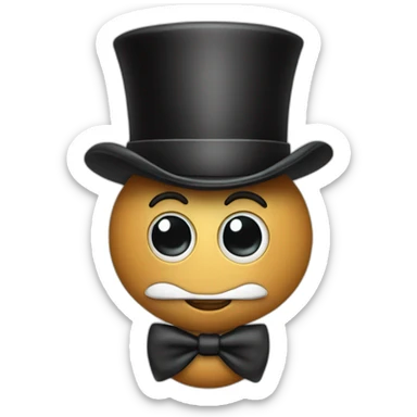  Cartoon peanut wearing a top hat and a monocle sticker