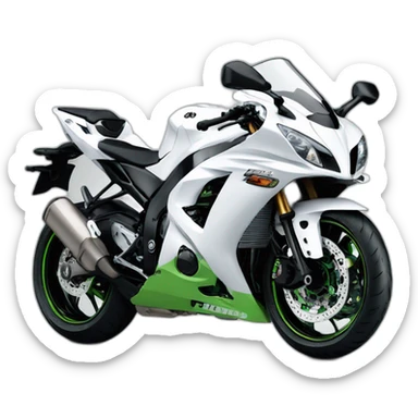 wHITE KAWASAKI ZX 10 R sticker