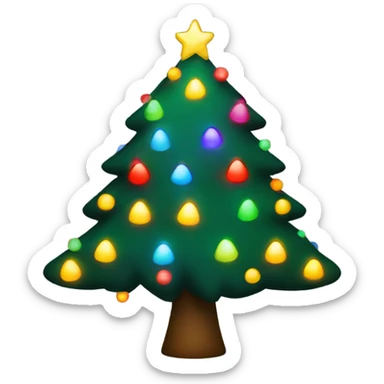 Christmas Tree with bright multicolored lights sticker