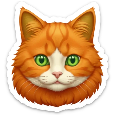 orange cat with green eyes sticker
