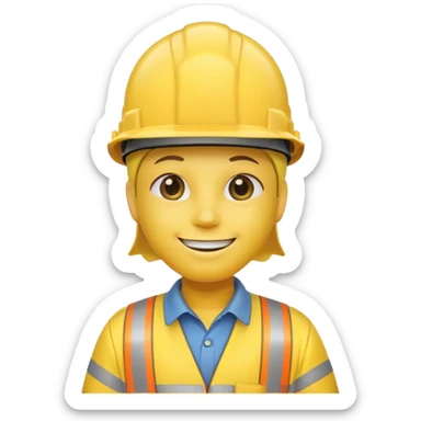 lemon head candy with a hard hat sticker