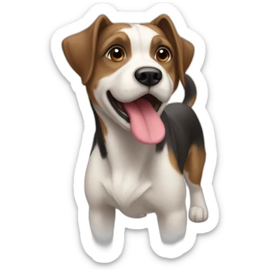 Chien sur bœuf sticker