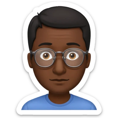 Emoli hombre con lentes poco cabello y nariz grande sticker