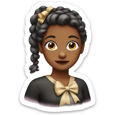 Girl with bow in hair sticker