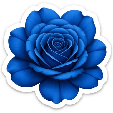 rose shape flower, no stem, now make it a vibrant and bold and darker shade of blue sticker