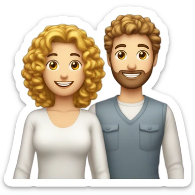 Couple gay de un au cheveux blanc et un avec les cheveux bouclé sticker