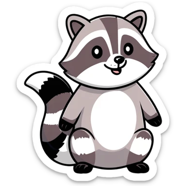 Raccoon hungry sticker