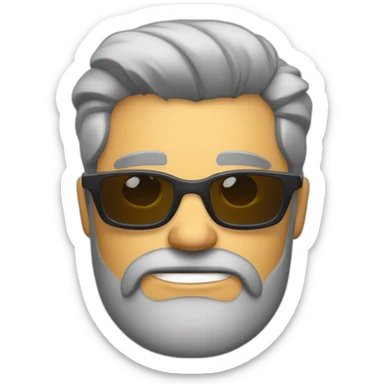 a gentleman, beard, sunglasses, slicked grey hair, cool, looking angry sticker