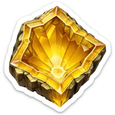 Natural shiny yellow crystal geode sticker