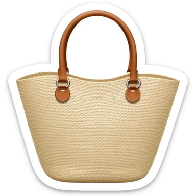 white straw beach bag sticker