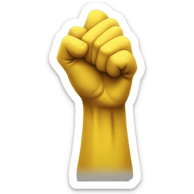 simple yellow raised fist sticker