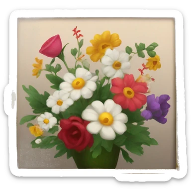 picture frame with painting of flowers sticker