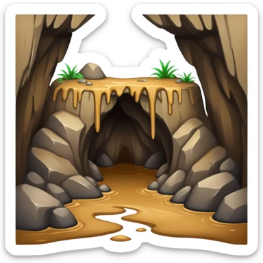 muddy cave entrance sticker