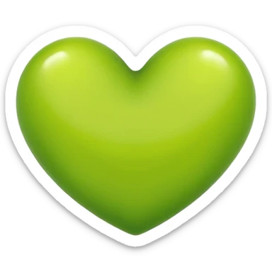 Lime colored heart sticker