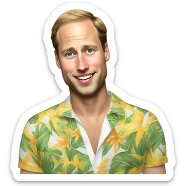 Prince William as beach bum sticker