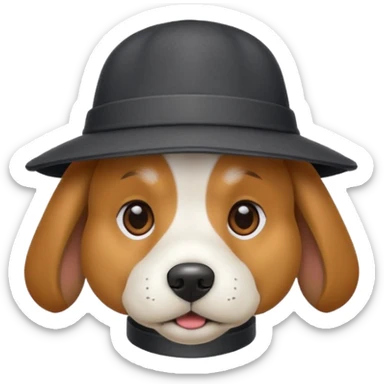 Dog wearing hat sticker