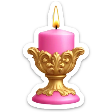 Pink and gold rococo candle  sticker