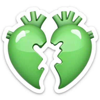 Light green heart break sticker